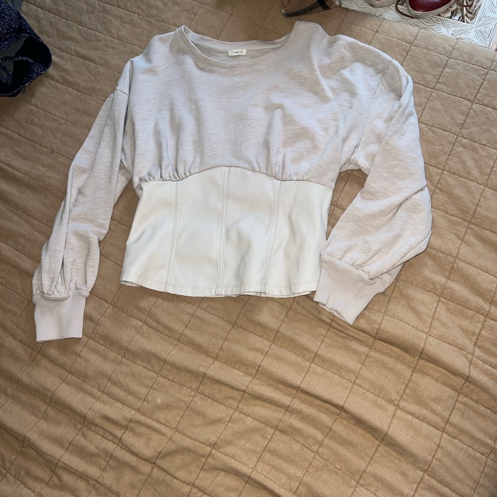 Pilcro Faux Leather Corset Top